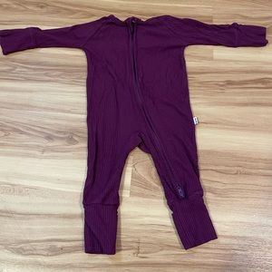Little Sleepies ribbed Amethyst newborn zippy